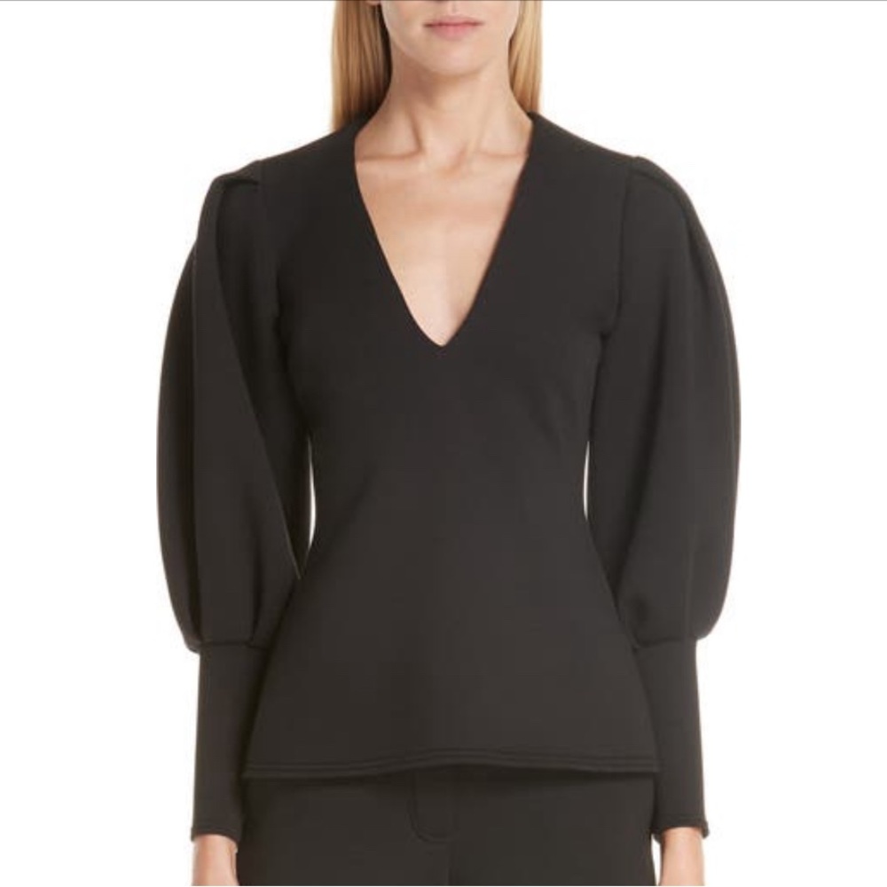 Beaufille balloon sleeve v neck top